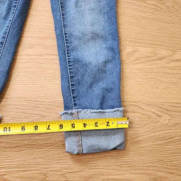 1822 Denim Jeans Womens 6 Taylor Skinny Stretch Cuffed Cropped Hippie Blue 28x24 - Picture 9 of 11